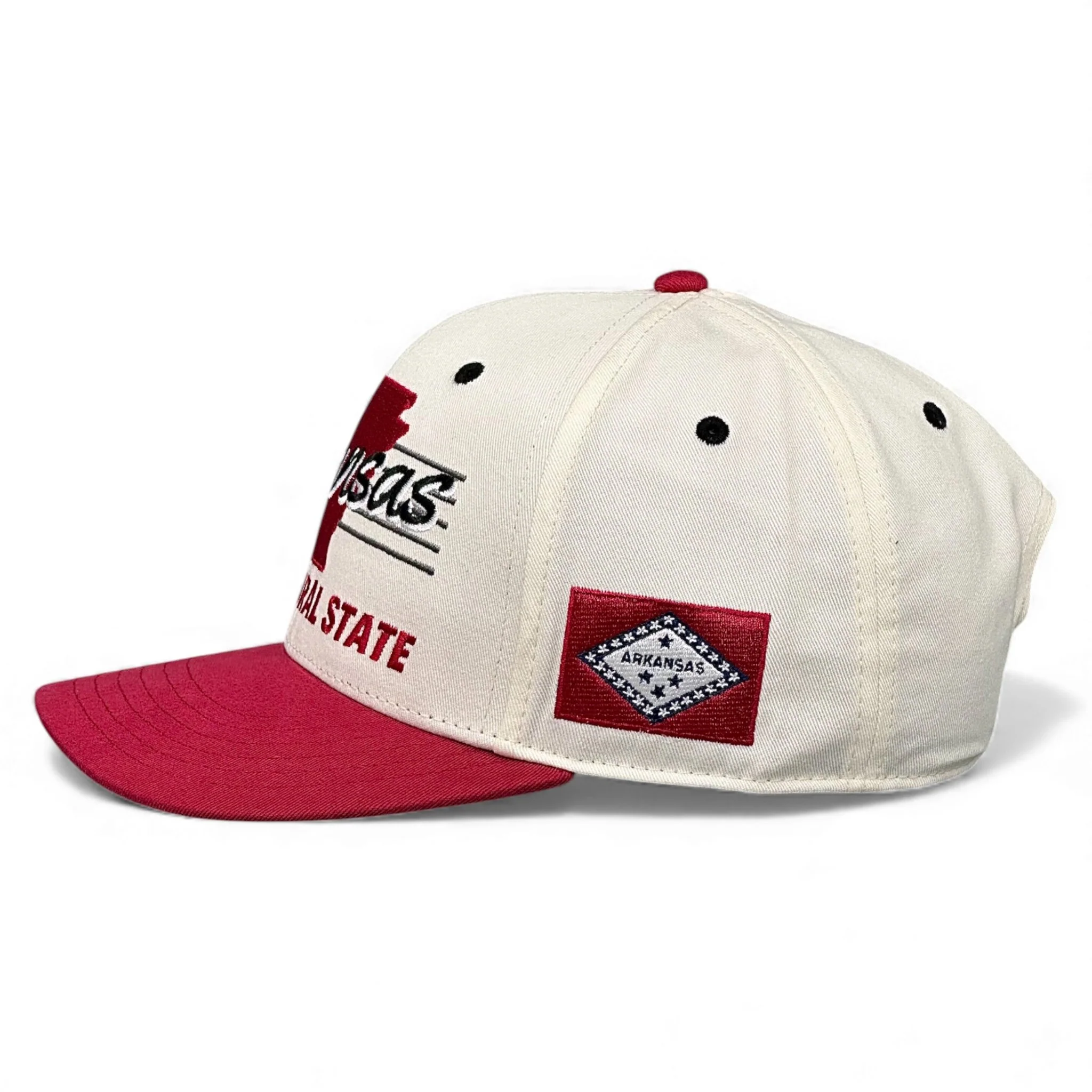 Arkansas Snapback - The Daly (Cream/Red) - Image 3
