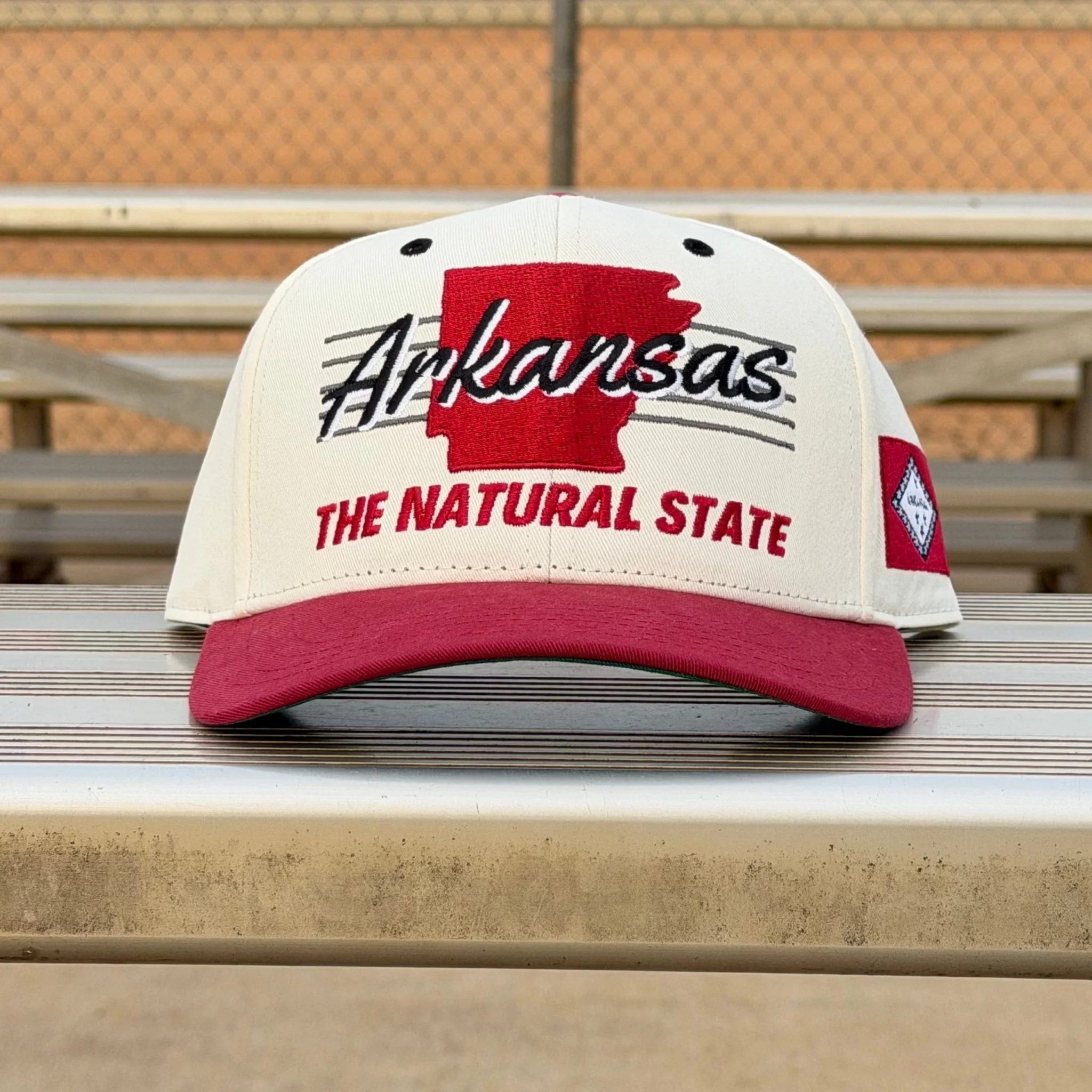 Arkansas Snapback - The Daly (Cream/Red) - Image 4