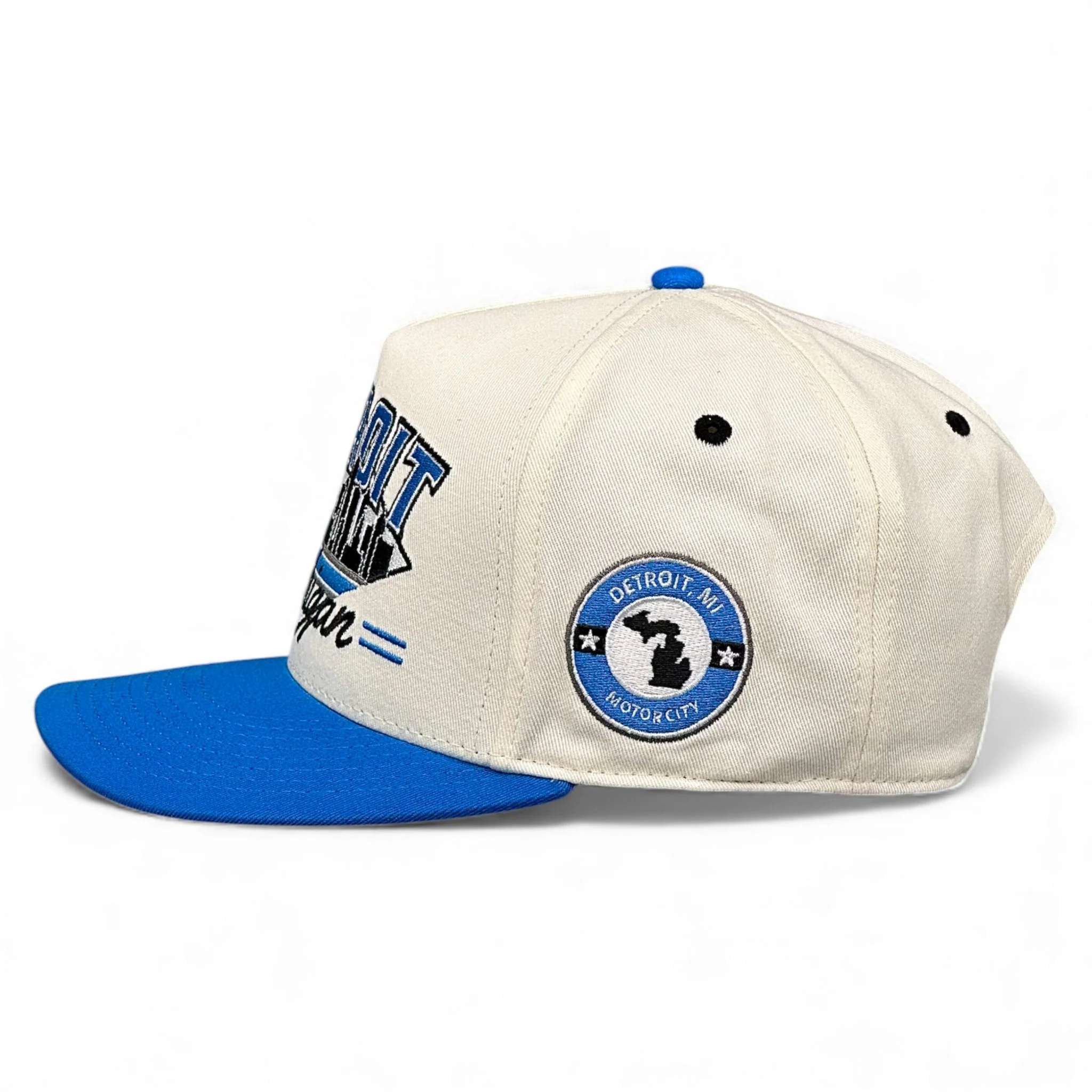 Detroit Snapback - The Sanders (Cream/Electric Blue) - Image 3