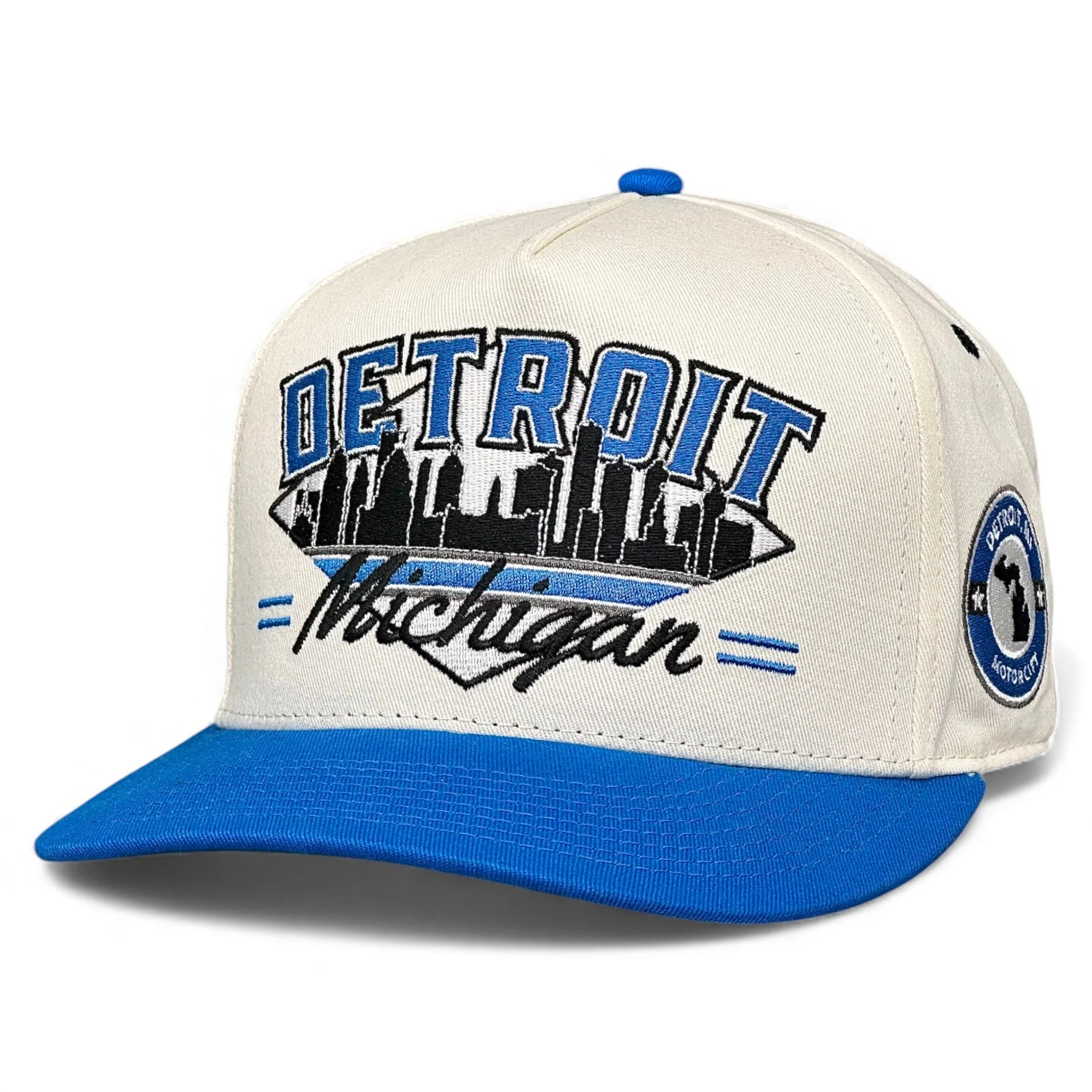 Detroit Snapback - The Sanders (Cream/Electric Blue) - Image 5