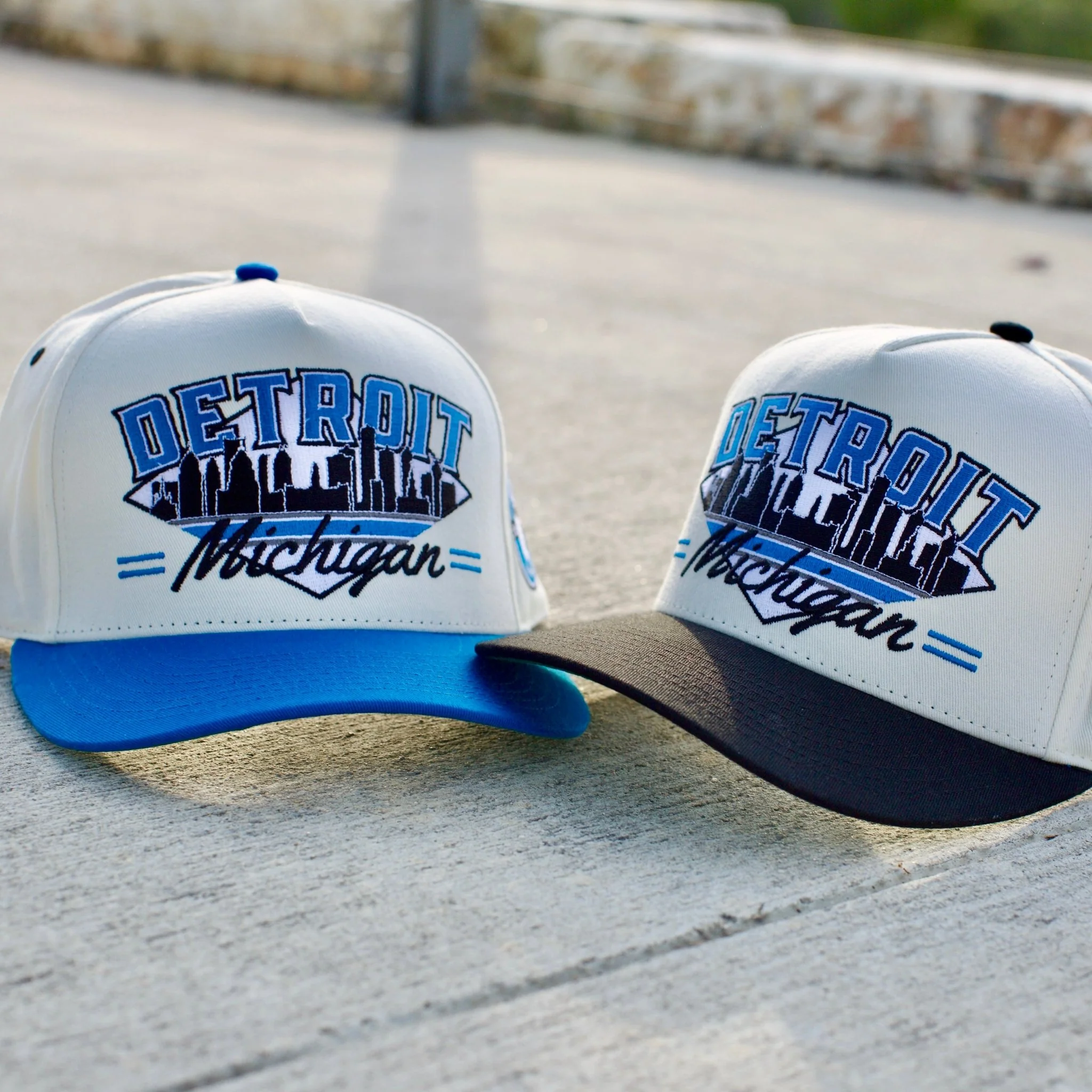 Detroit Snapback - The Sanders (Cream/Electric Blue) - Image 8