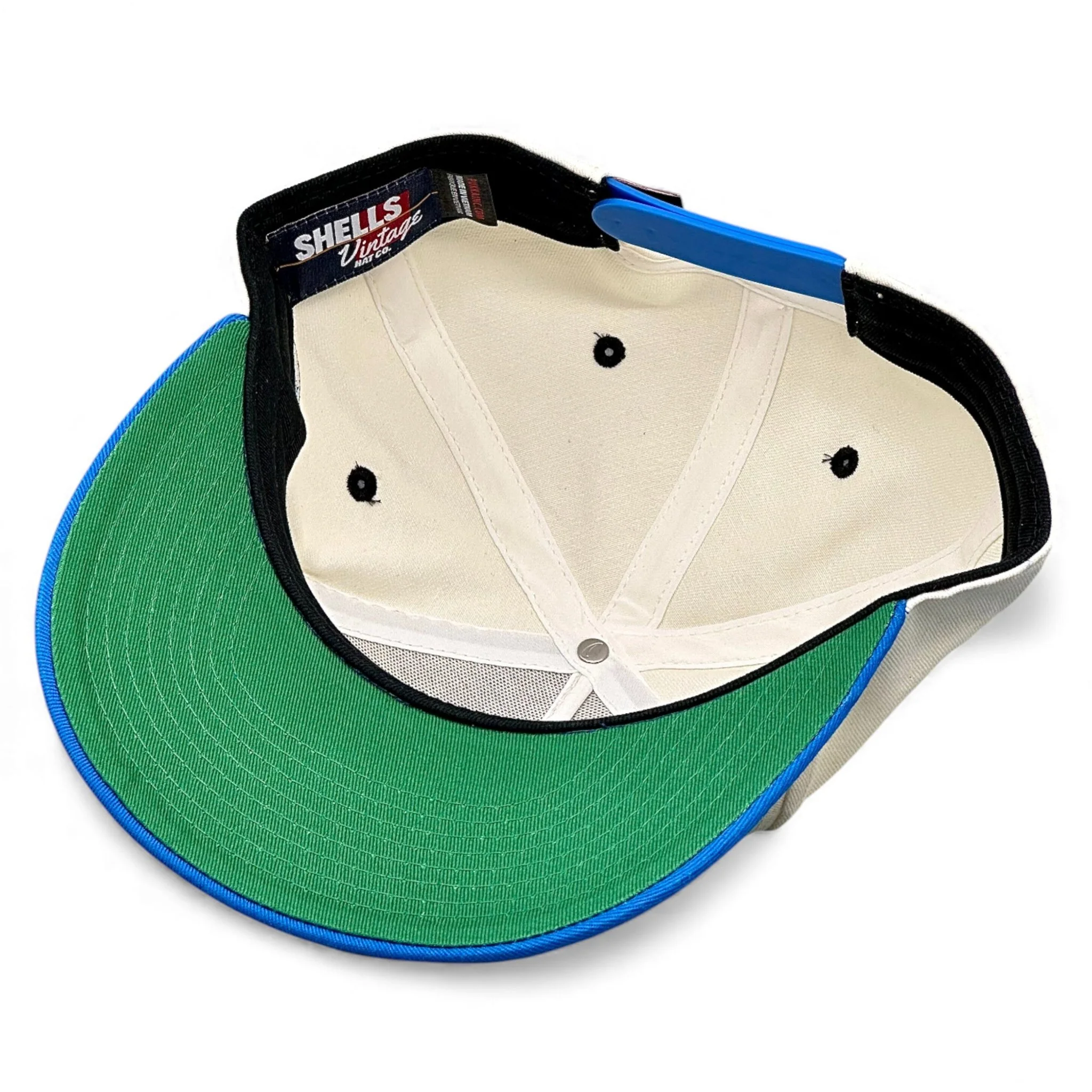 Detroit Snapback - The Sanders (Cream/Electric Blue) - Image 9