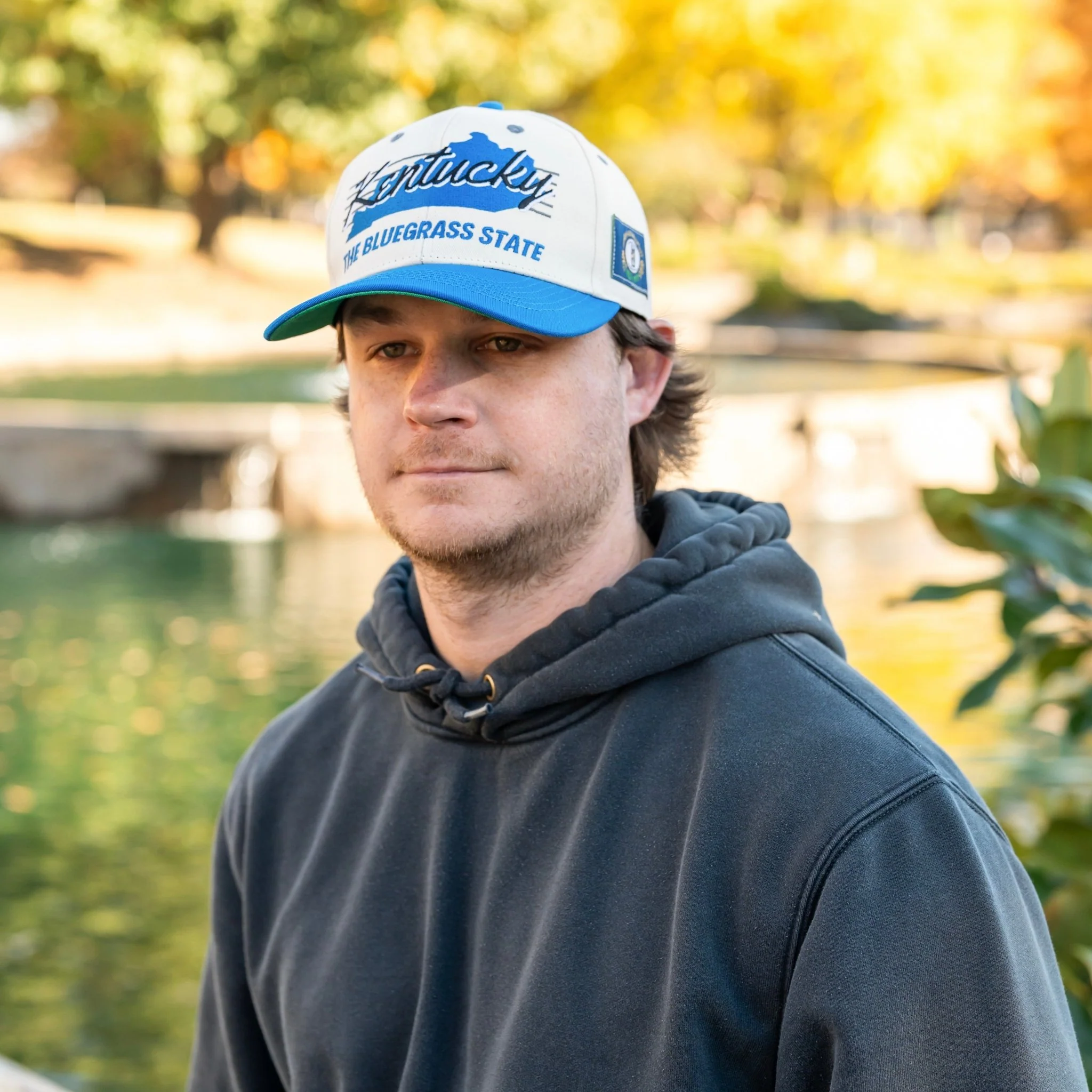 Kentucky Snapback - The Rupp (Cream/Blue) - Image 4