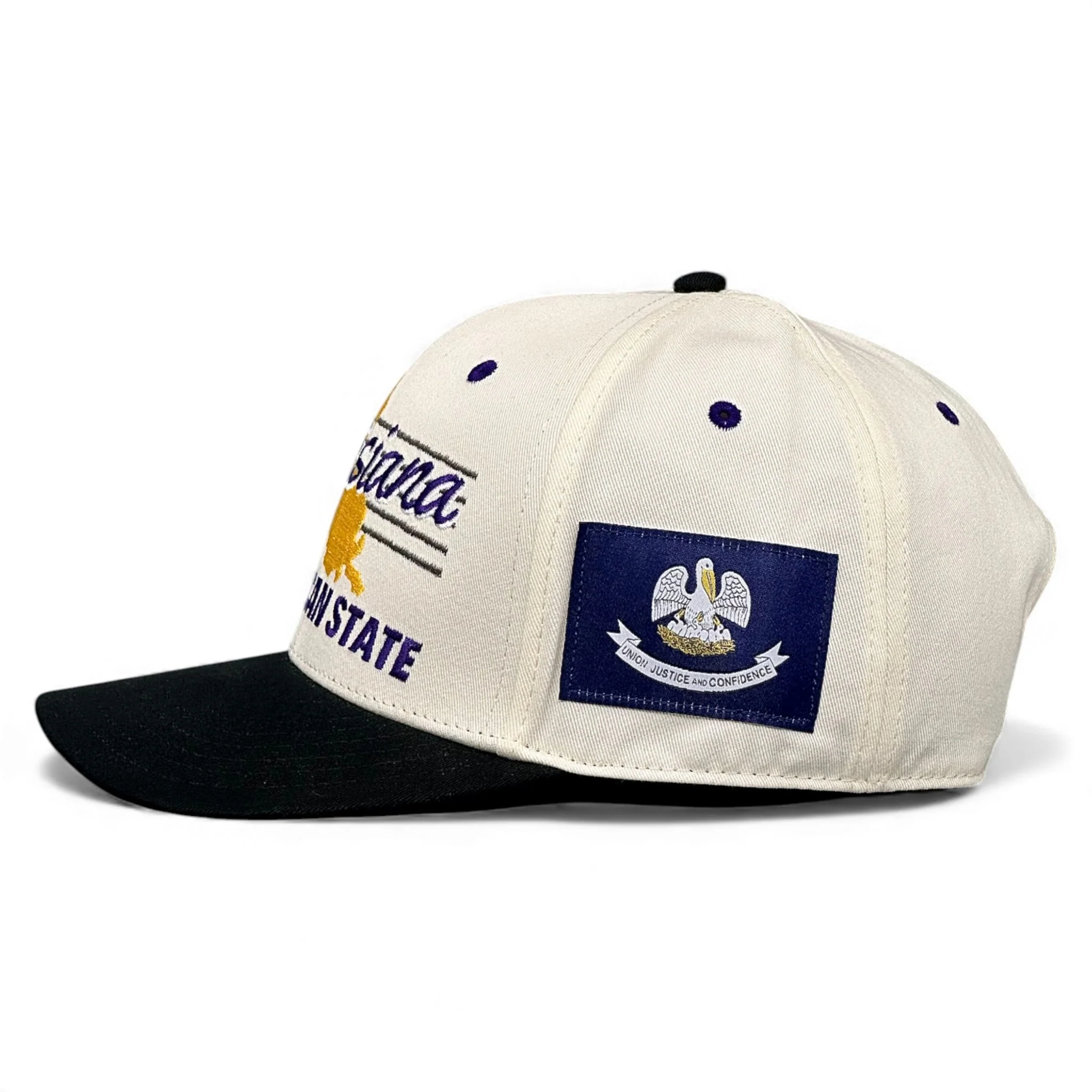Louisiana Snapback - The Honey Badger (Cream/Black) - Image 3