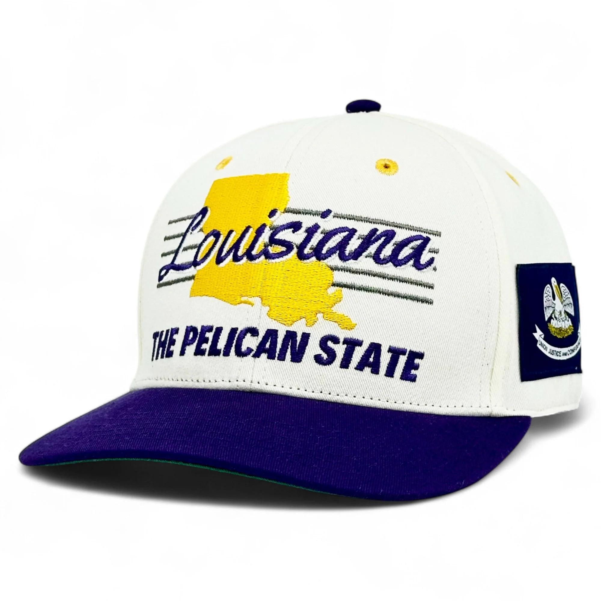Louisiana Snapback - The Honey Badger (Cream/Purple) - Image 3
