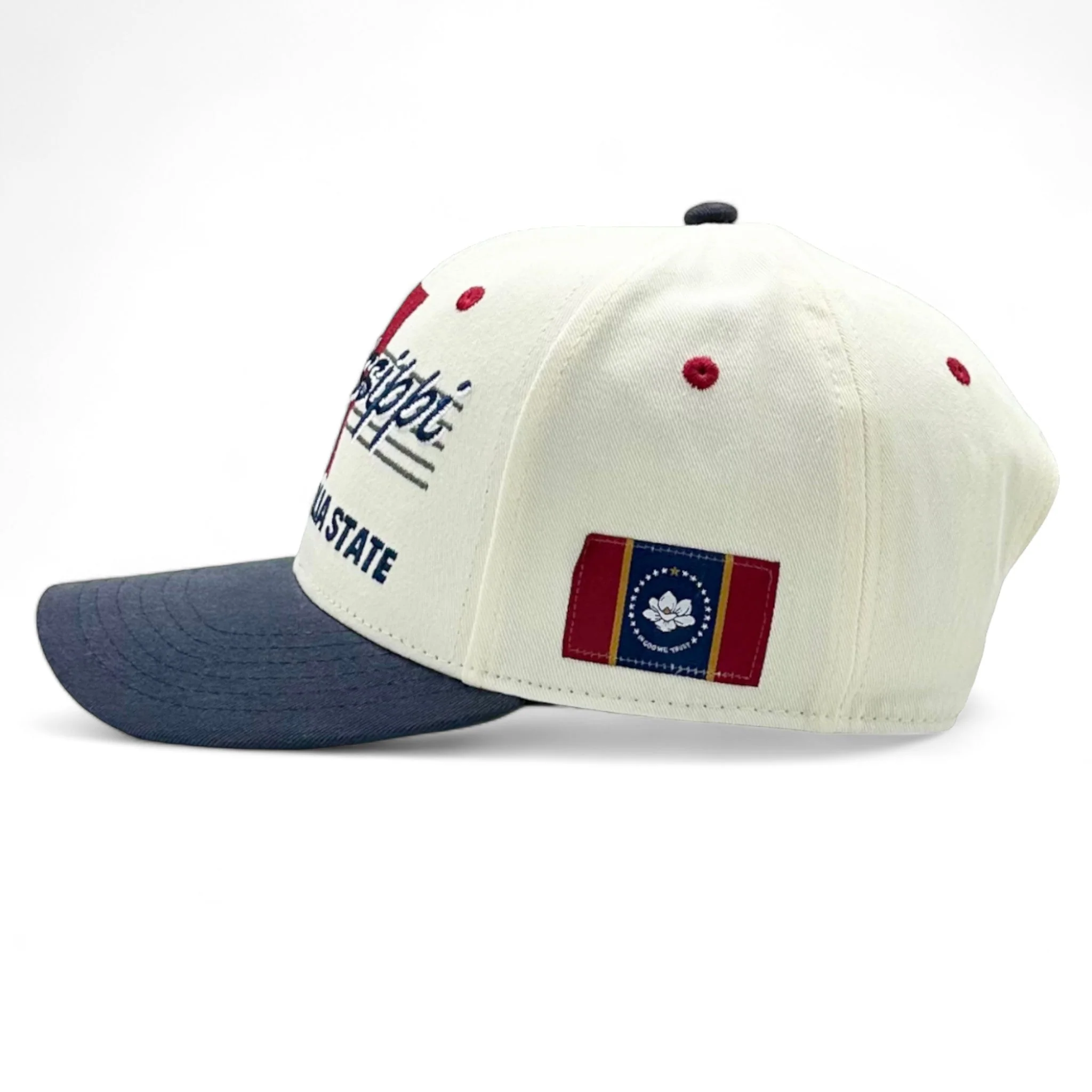 Mississippi Snapback - The Magnolia (Cream/Navy) - Image 5