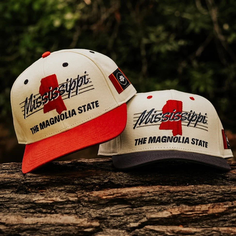 Mississippi Snapback - The Magnolia (Cream/Navy) - Image 7