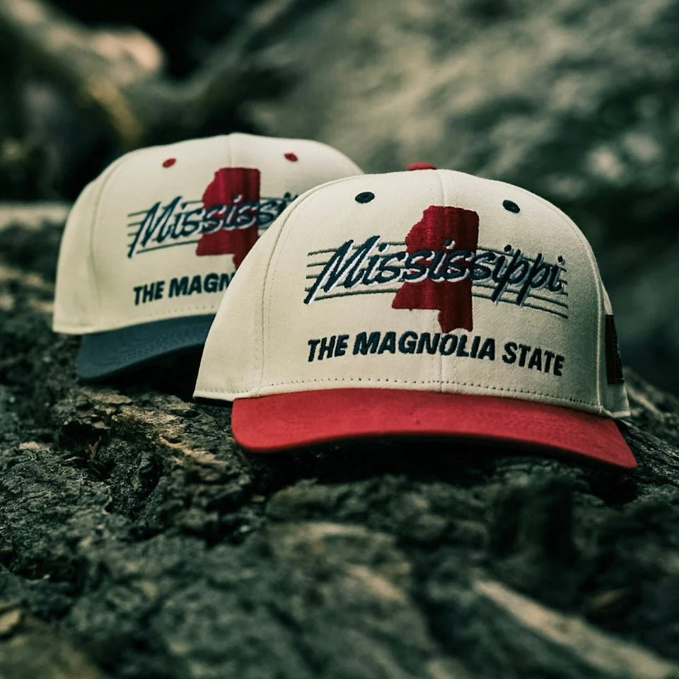 Mississippi Snapback - The Magnolia (Cream/Red) - Image 6