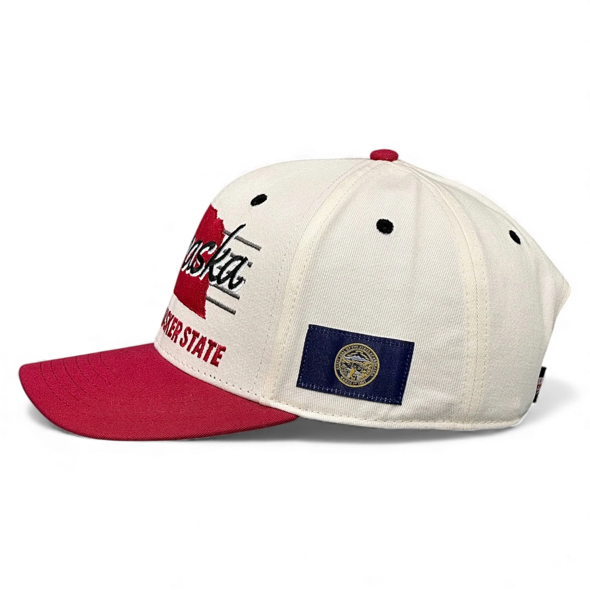 Nebraska Snapback - The Husker (Cream/Red) - Image 3