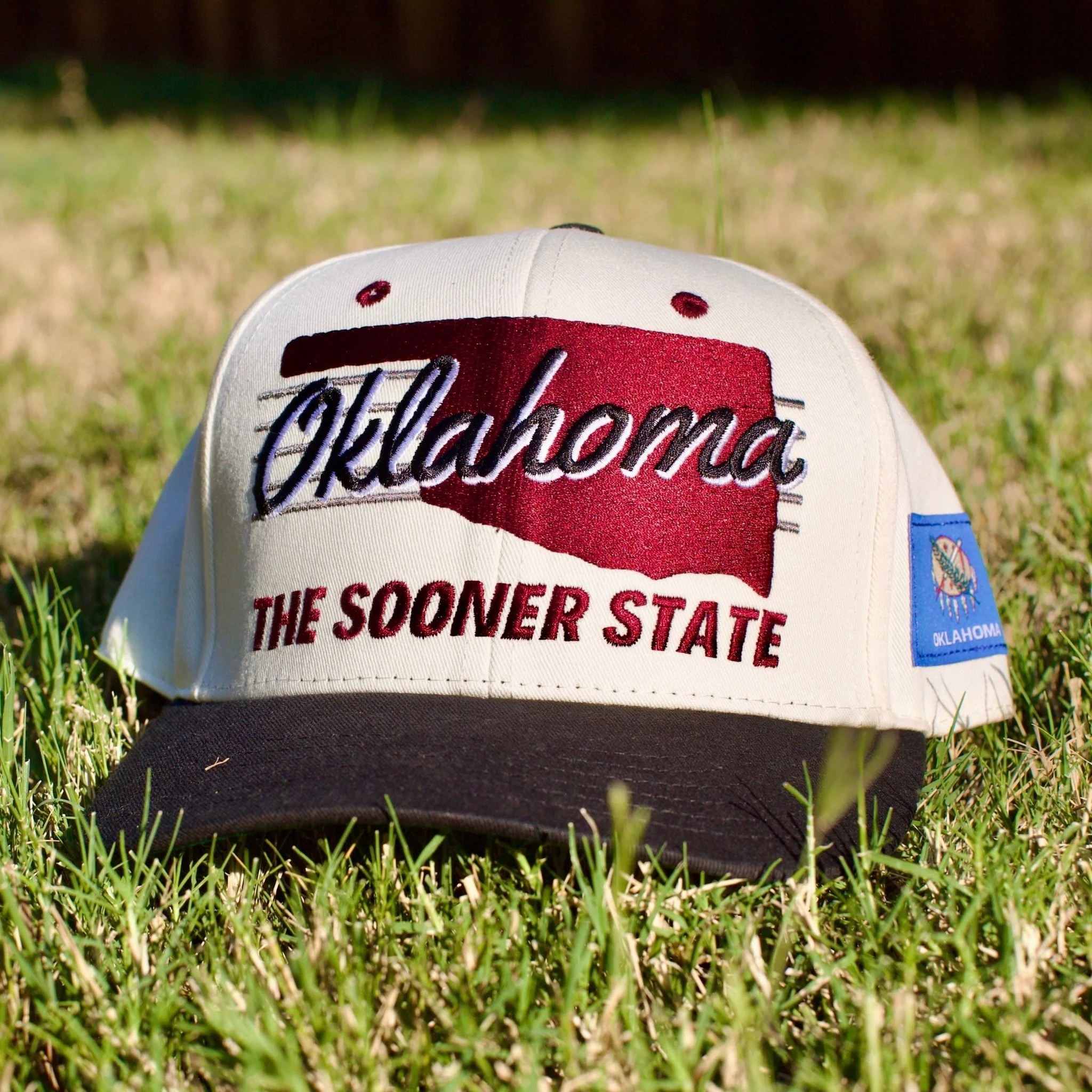Oklahoma Snapback - The Bozworth (Cream/Black) - Image 4
