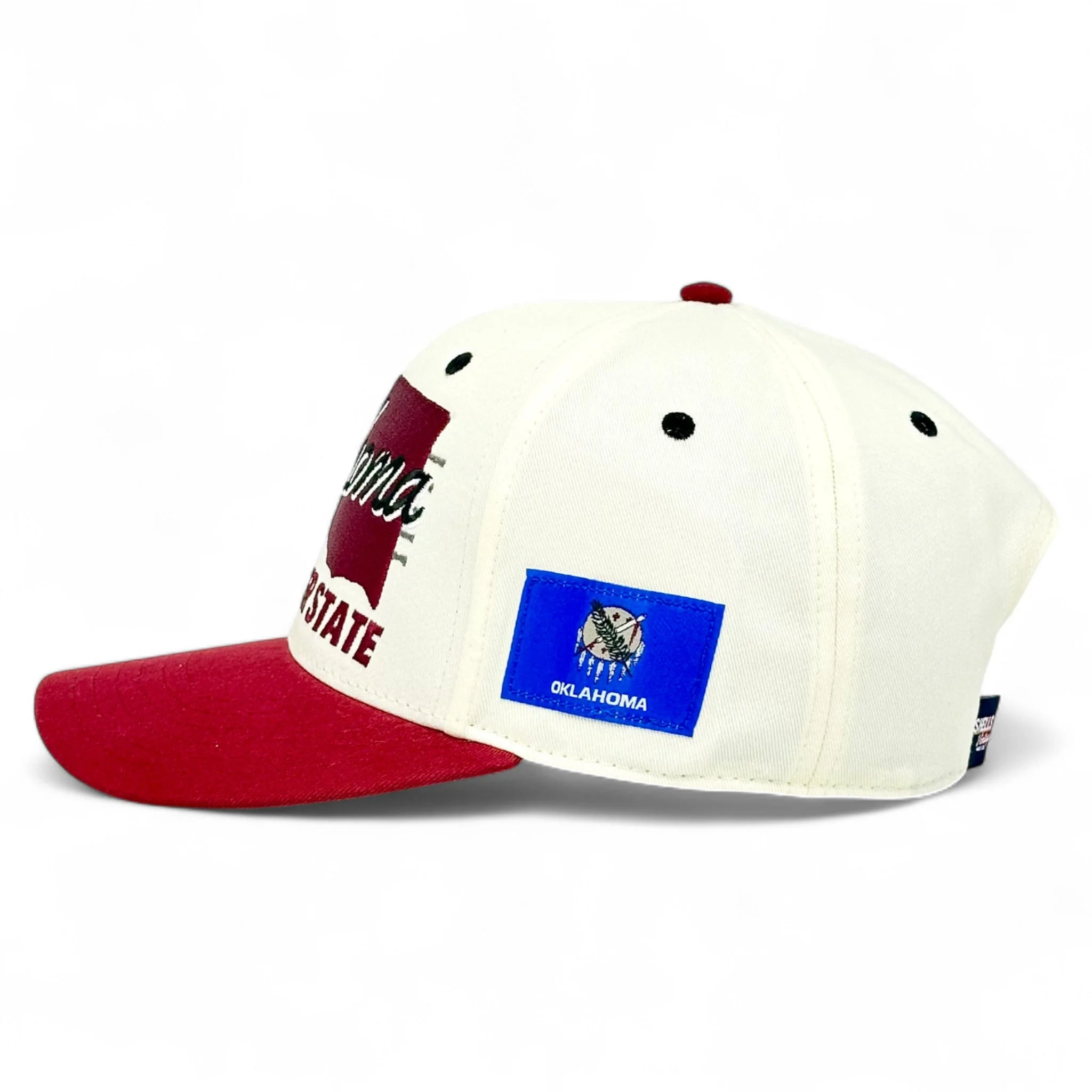 Oklahoma Snapback - The Bozworth (Cream/Crimson) - Image 3