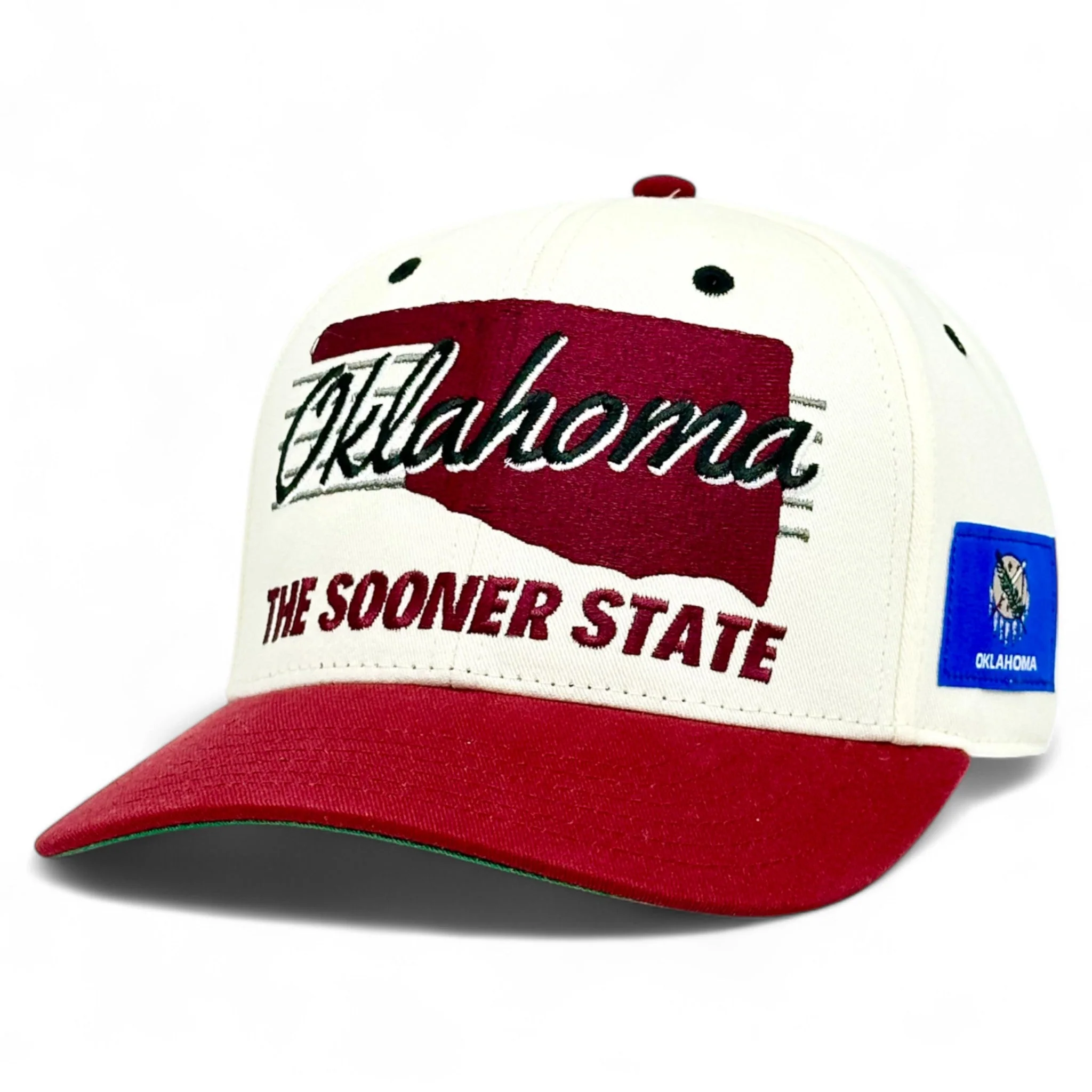 Oklahoma Snapback - The Bozworth (Cream/Crimson) - Image 5