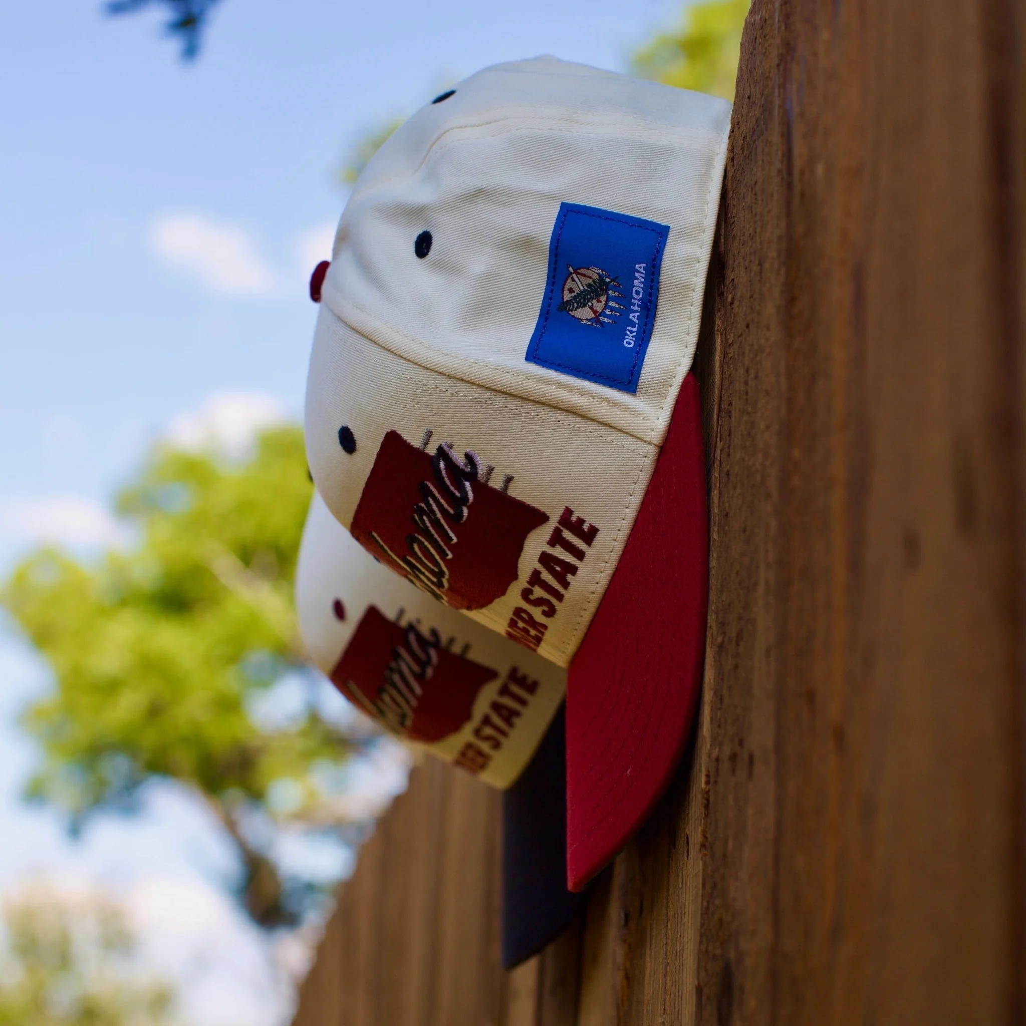 Oklahoma Snapback - The Bozworth (Cream/Crimson) - Image 6