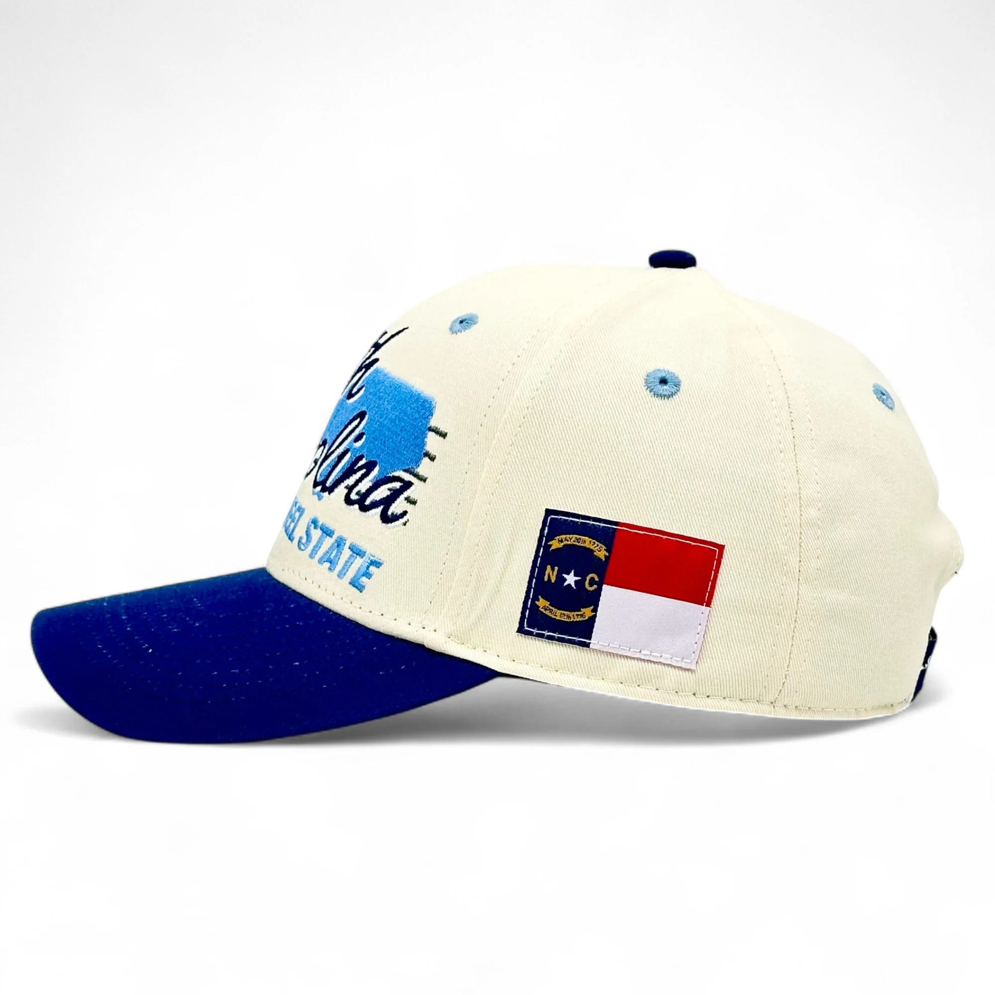 North Carolina Snapback - The Tar Heel (Cream/Navy) - Image 3