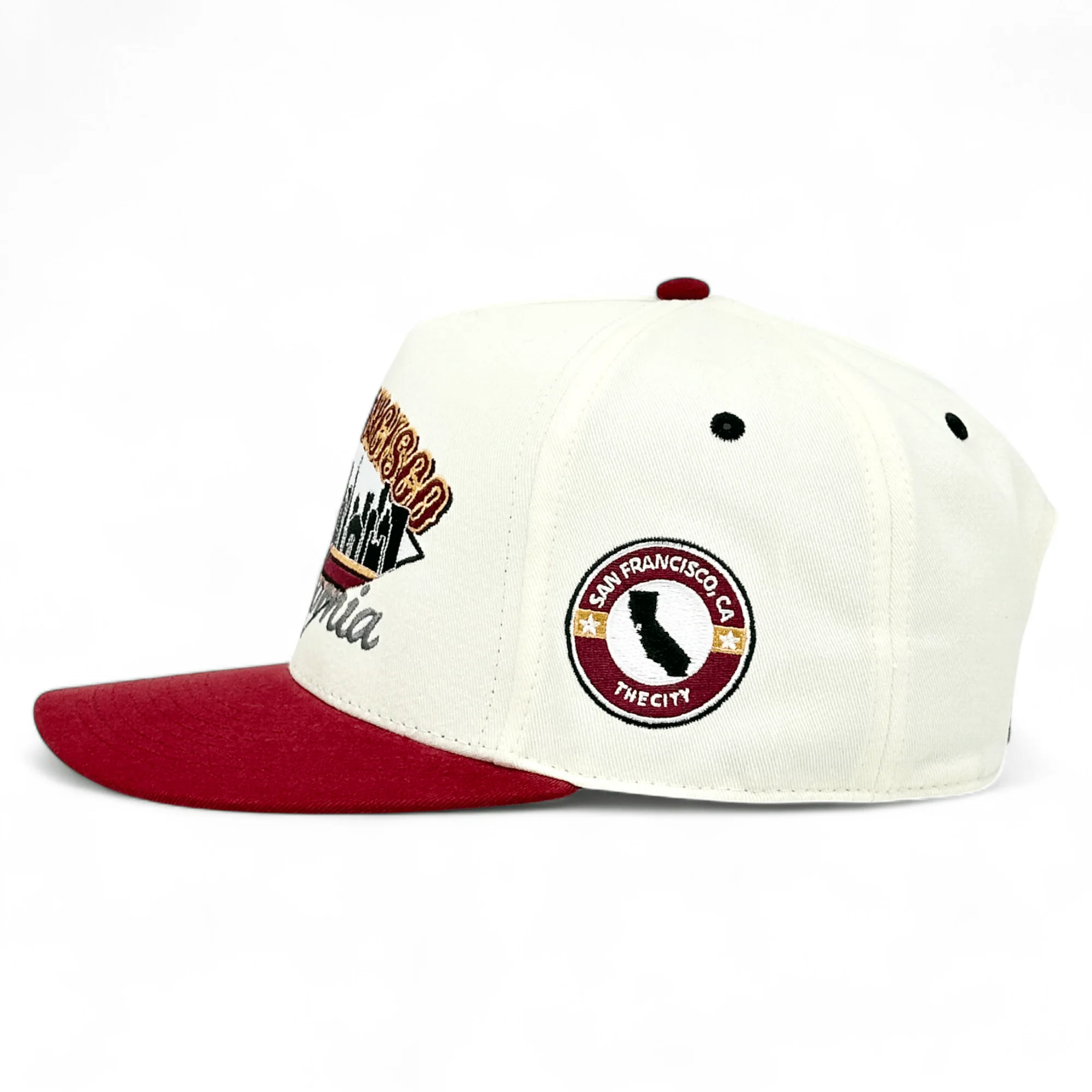 San Francisco Snapback - The Montana (Cream/Red) - Image 3