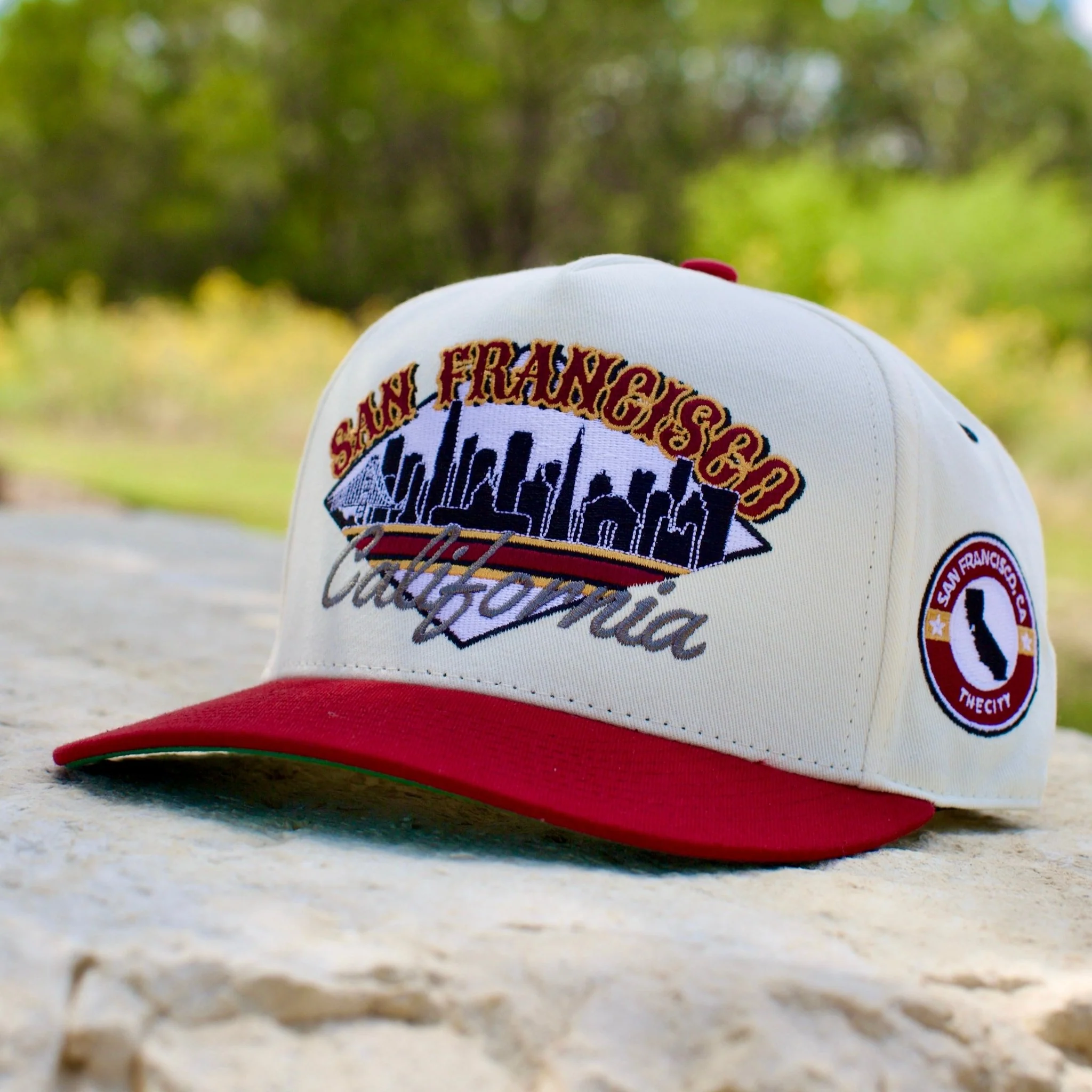 San Francisco Snapback - The Montana (Cream/Red) - Image 7