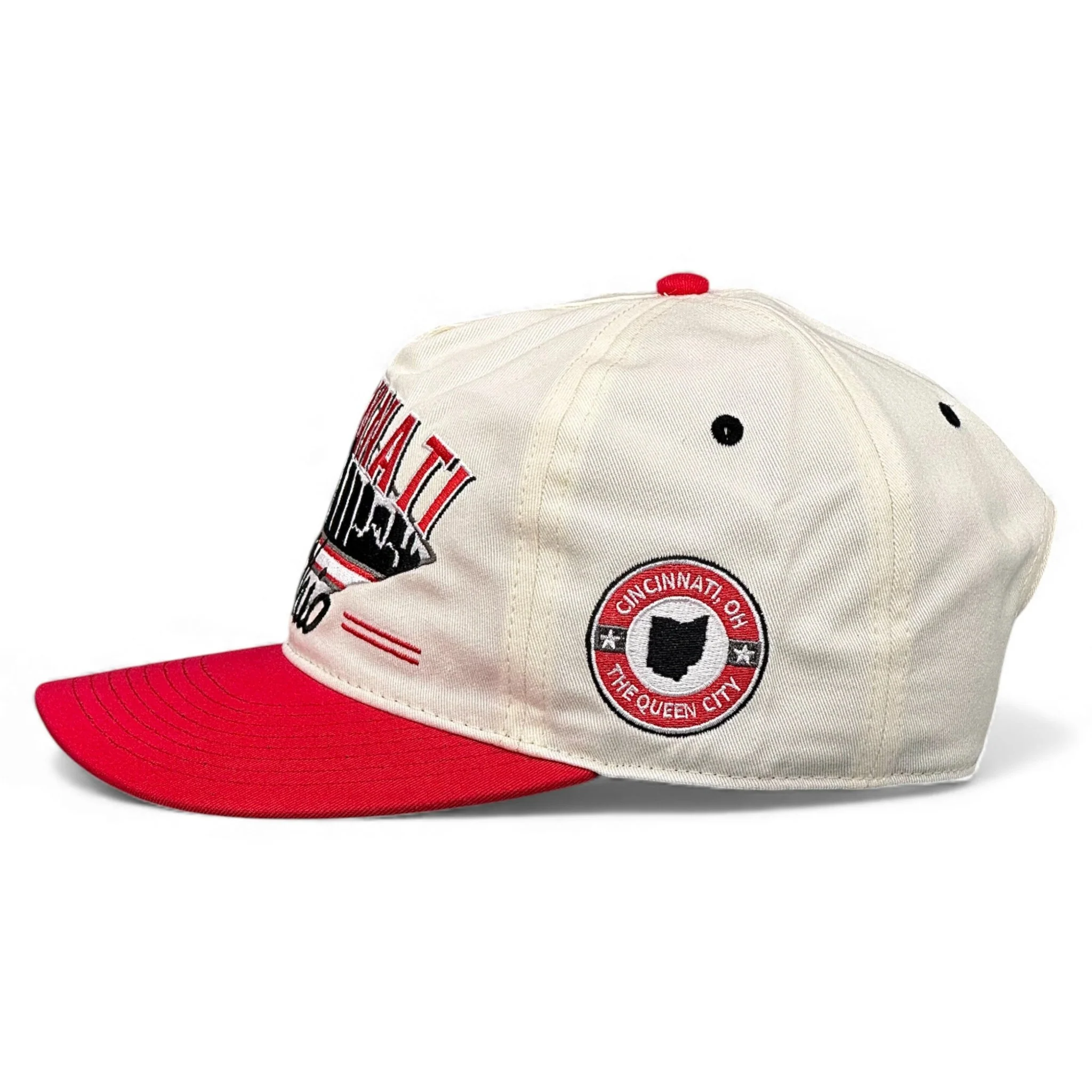 Cincinnati Snapback - The Charlie Hustle (Cream/Red) - Image 3