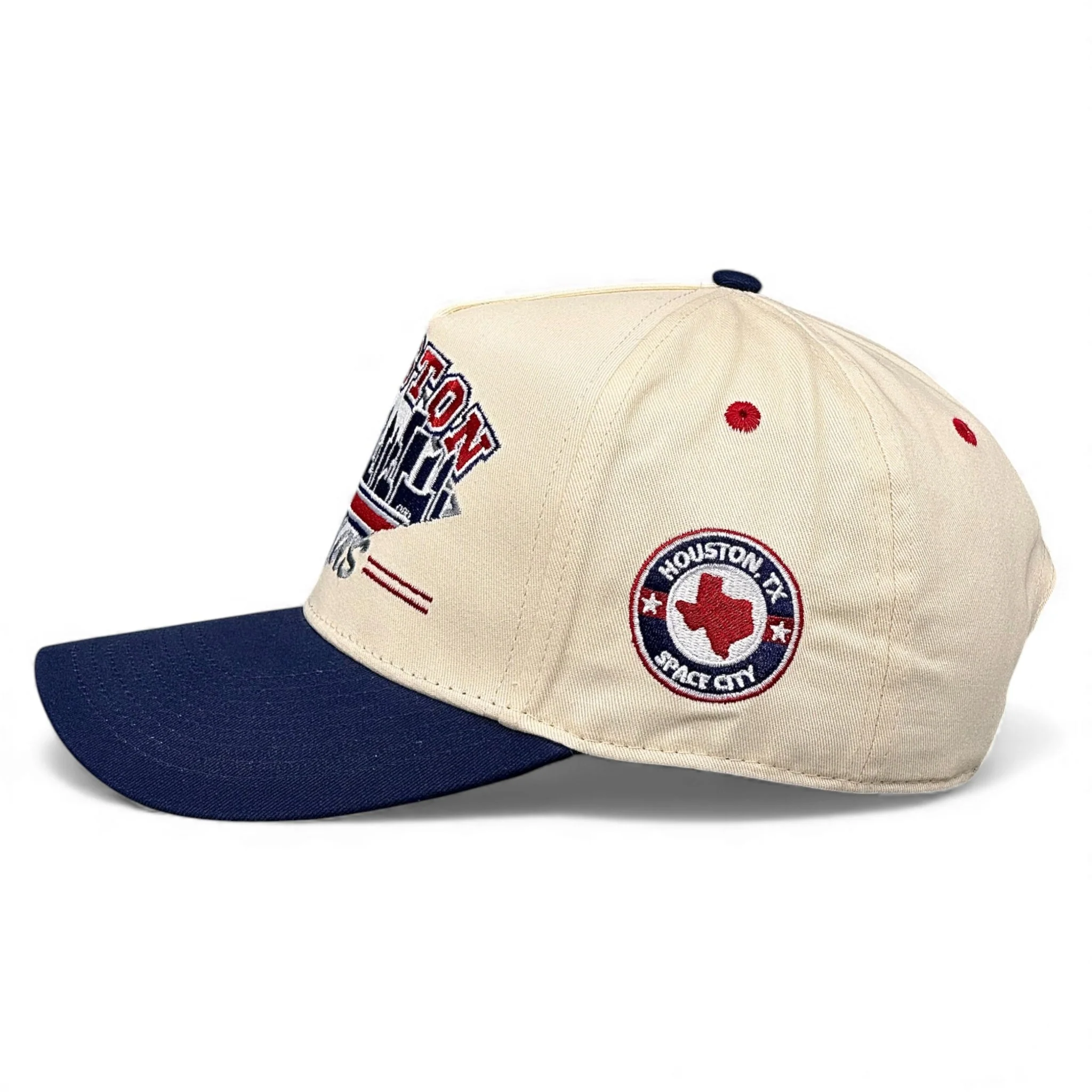Houston Snapback - The Texan (Cream/Navy) - Image 3