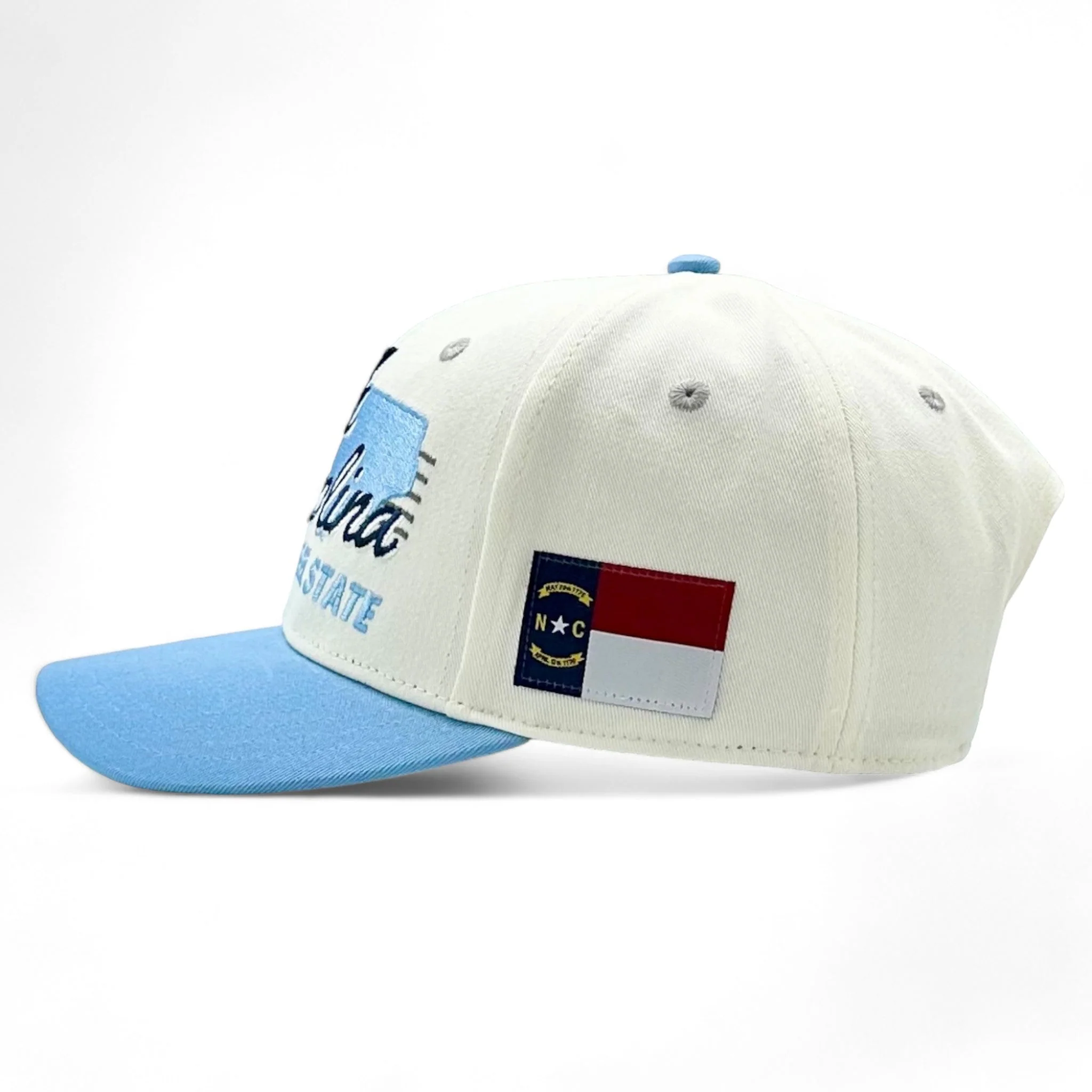 North Carolina Snapback - The Tar Heel (Cream/Carolina Blue) - Image 3