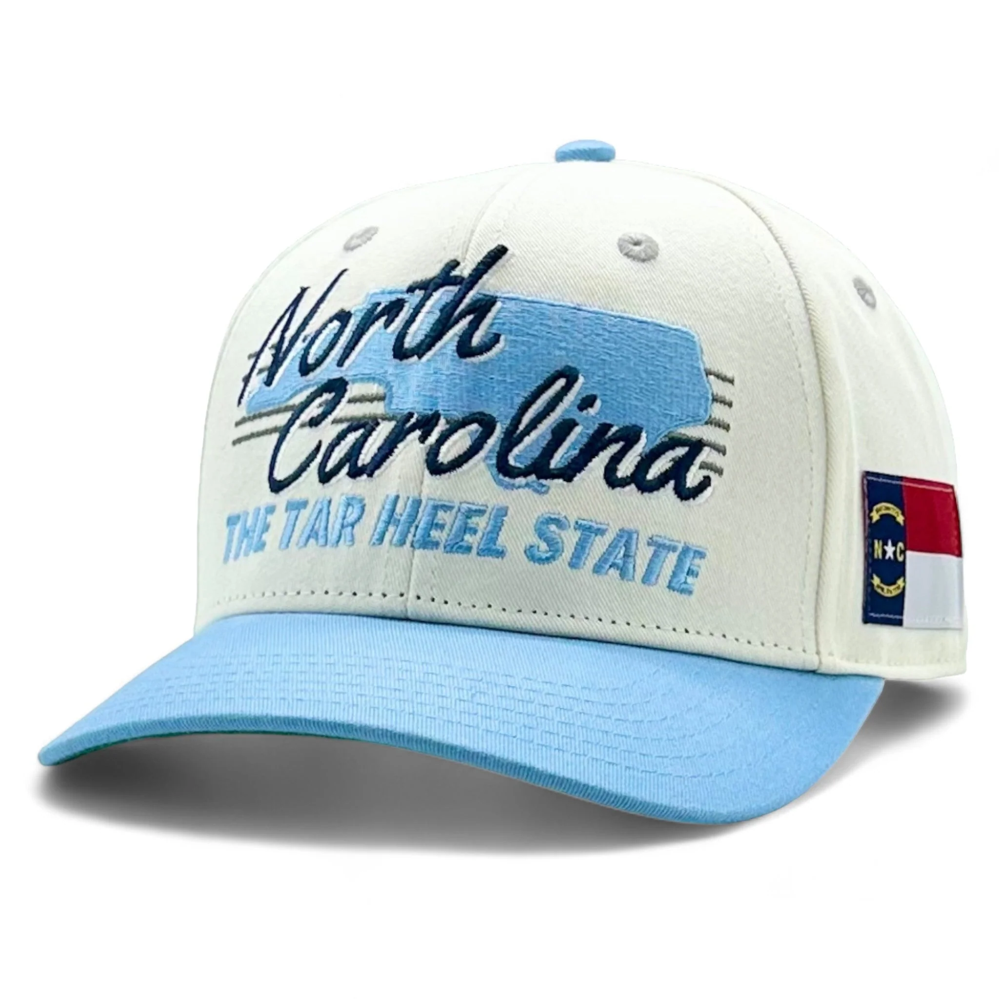 North Carolina Snapback - The Tar Heel (Cream/Carolina Blue) - Image 5