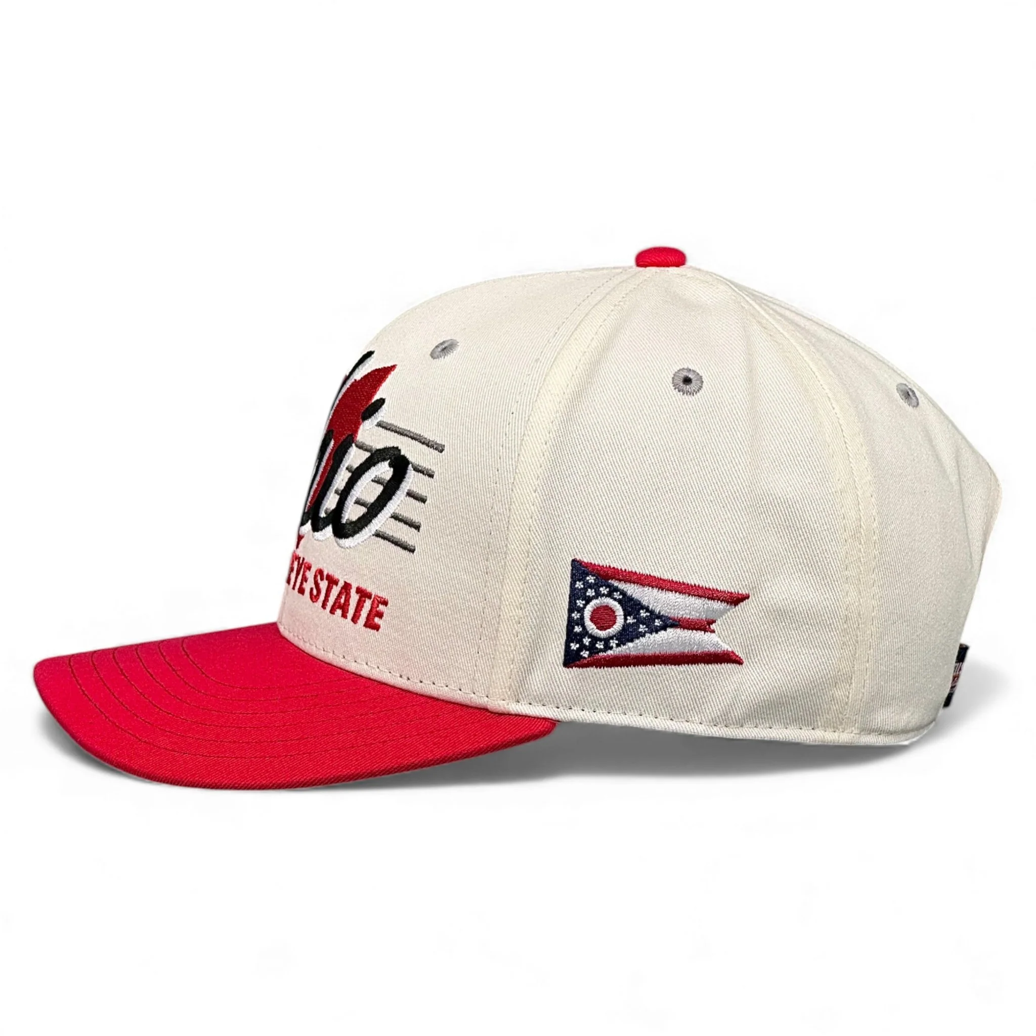 Ohio Snapback - The Horseshoe (Cream/Red) - Image 3