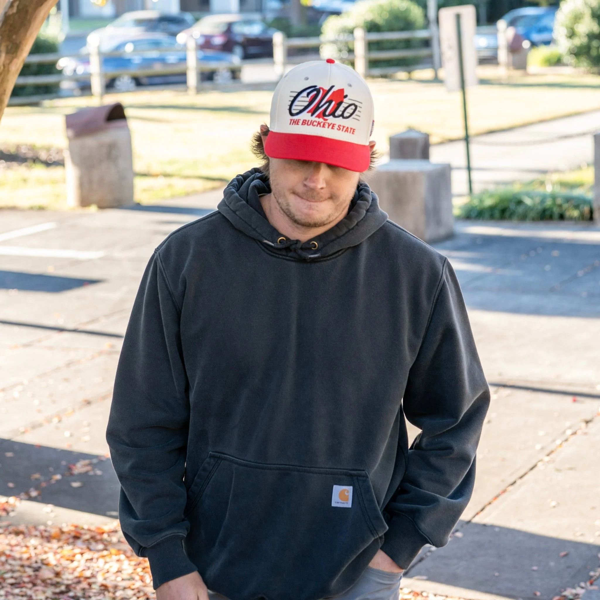Ohio Snapback - The Horseshoe (Cream/Red) - Image 4