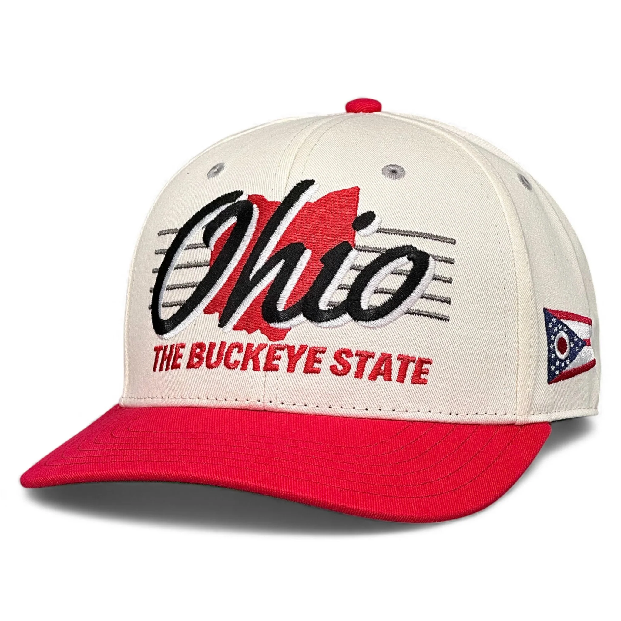 Ohio Snapback - The Horseshoe (Cream/Red) - Image 5