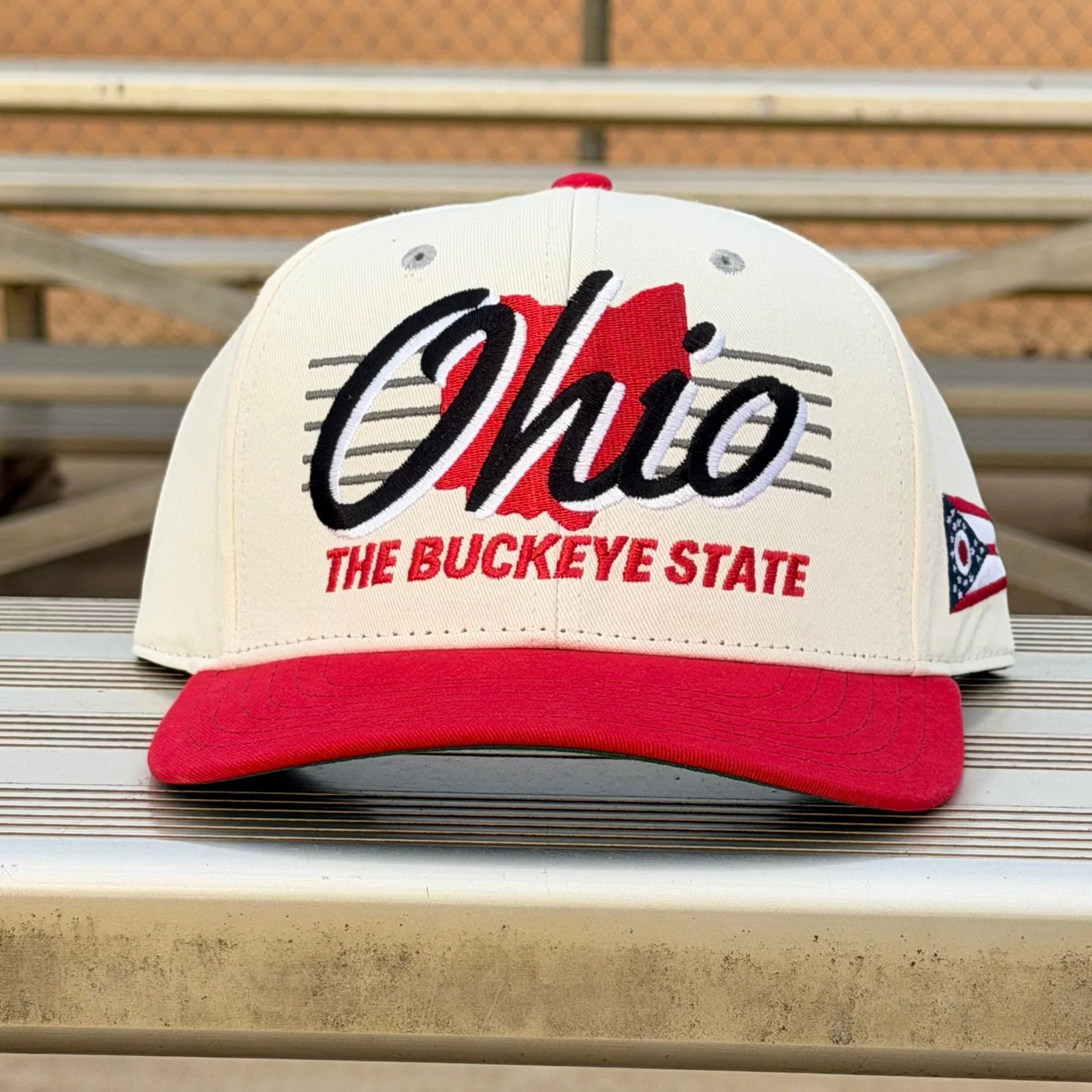 Ohio Snapback - The Horseshoe (Cream/Red) - Image 6