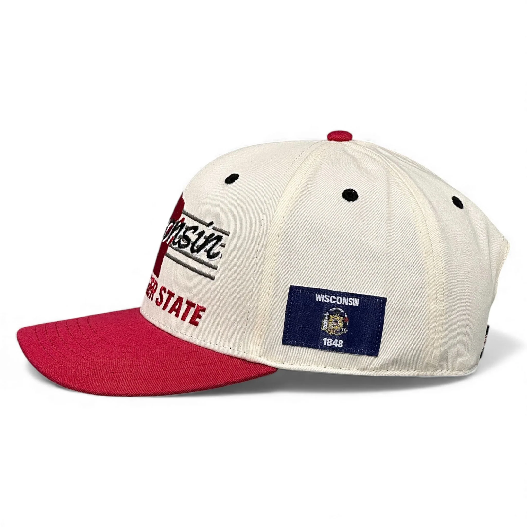 Wisconsin Snapback - The Watt (Cream/Red) - Image 3