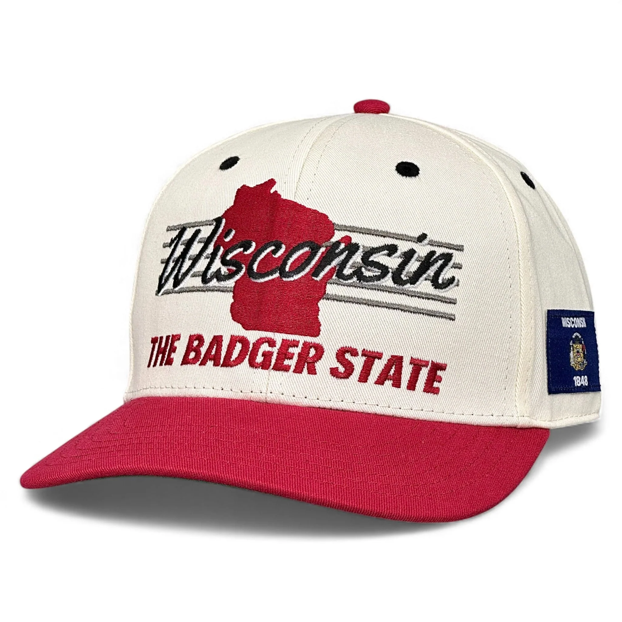 Wisconsin Snapback - The Watt (Cream/Red) - Image 5