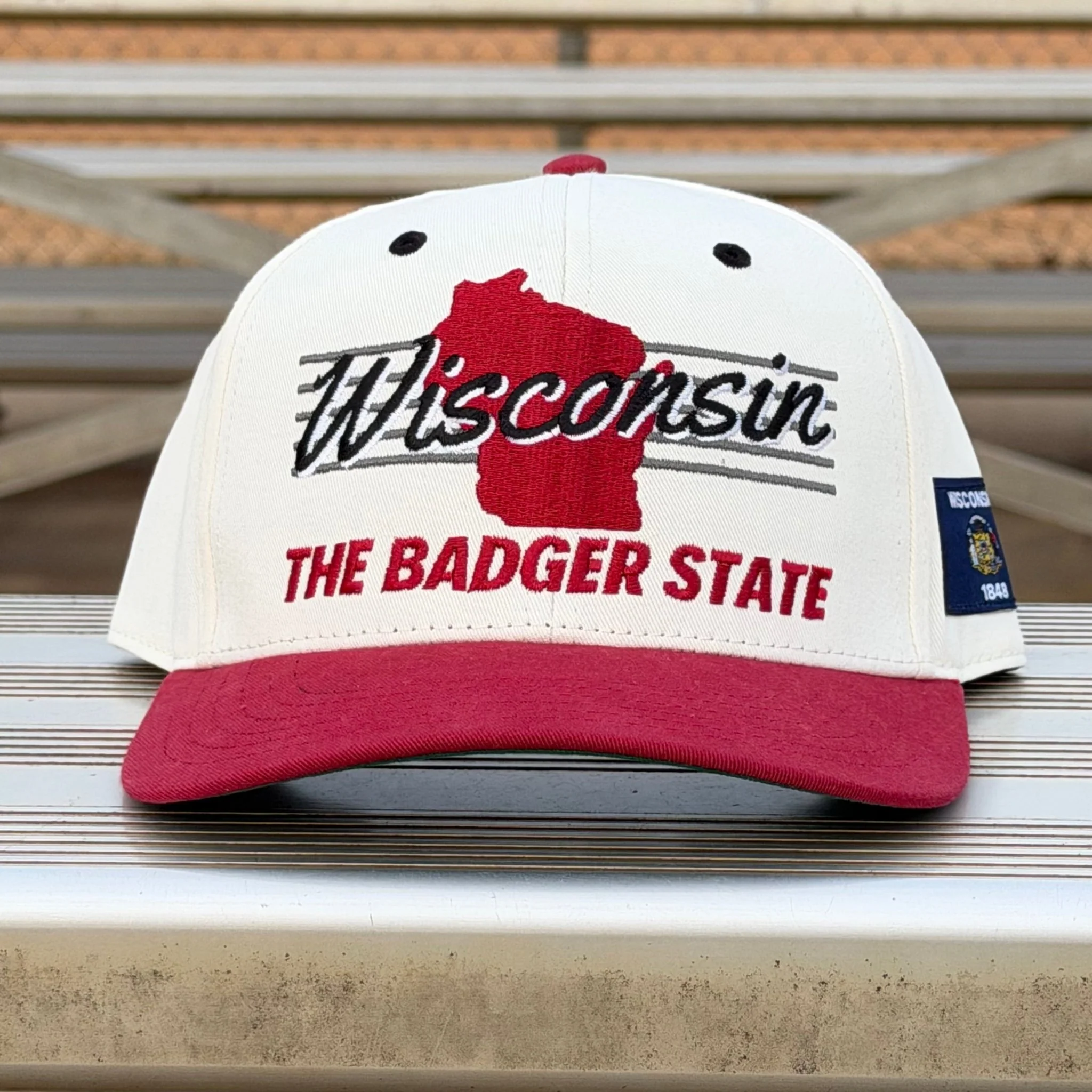 Wisconsin Snapback - The Watt (Cream/Red) - Image 6